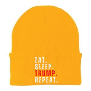 Eat Sleep Trump Repeat For President Trump 2024 Reelection Knit Cap Winter Beanie