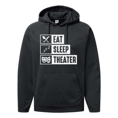 Eat Sleep Theater Musical Broadway Funny Actors Novelty Performance Fleece Hoodie