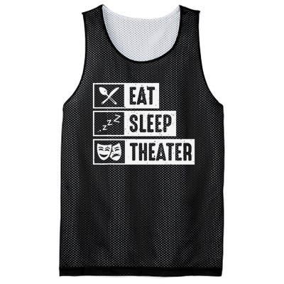 Eat Sleep Theater Musical Broadway Funny Actors Novelty Mesh Reversible Basketball Jersey Tank