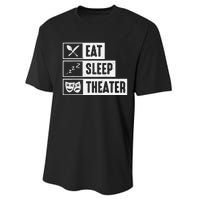 Eat Sleep Theater Musical Broadway Funny Actors Novelty Performance Sprint T-Shirt