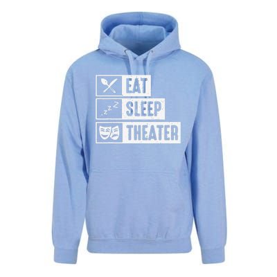 Eat Sleep Theater Musical Broadway Funny Actors Novelty Unisex Surf Hoodie