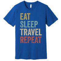 Eat Sleep Travel Repeat Funny Traveler Cute Gift Premium T-Shirt