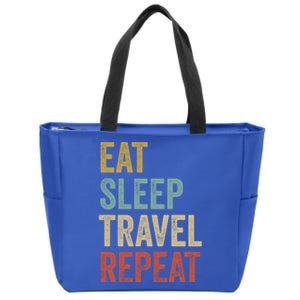 Eat Sleep Travel Repeat Funny Traveler Cute Gift Zip Tote Bag