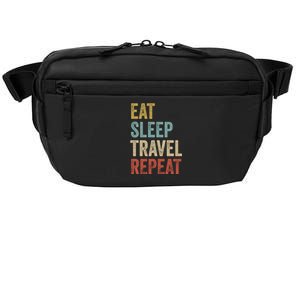 Eat Sleep Travel Repeat Funny Traveler Cute Gift Crossbody Pack