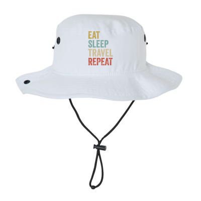 Eat Sleep Travel Repeat Funny Traveler Cute Gift Legacy Cool Fit Booney Bucket Hat