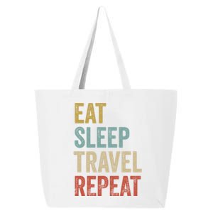 Eat Sleep Travel Repeat Funny Traveler Cute Gift 25L Jumbo Tote