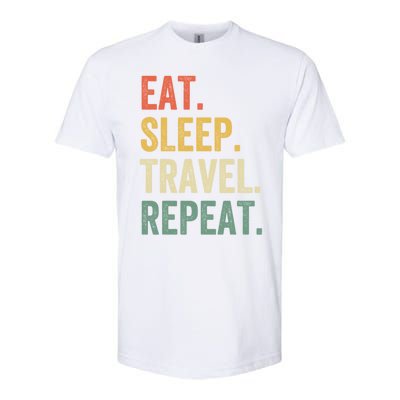 Eat Sleep Travel Repeat Funny Traveler Vintage Cool Gift Softstyle® CVC T-Shirt