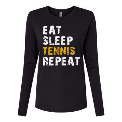 Eat Sleep Tennis Repeat Womens Cotton Relaxed Long Sleeve T-Shirt