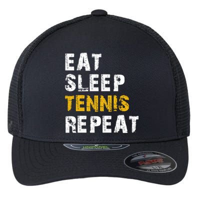 Eat Sleep Tennis Repeat Flexfit Unipanel Trucker Cap