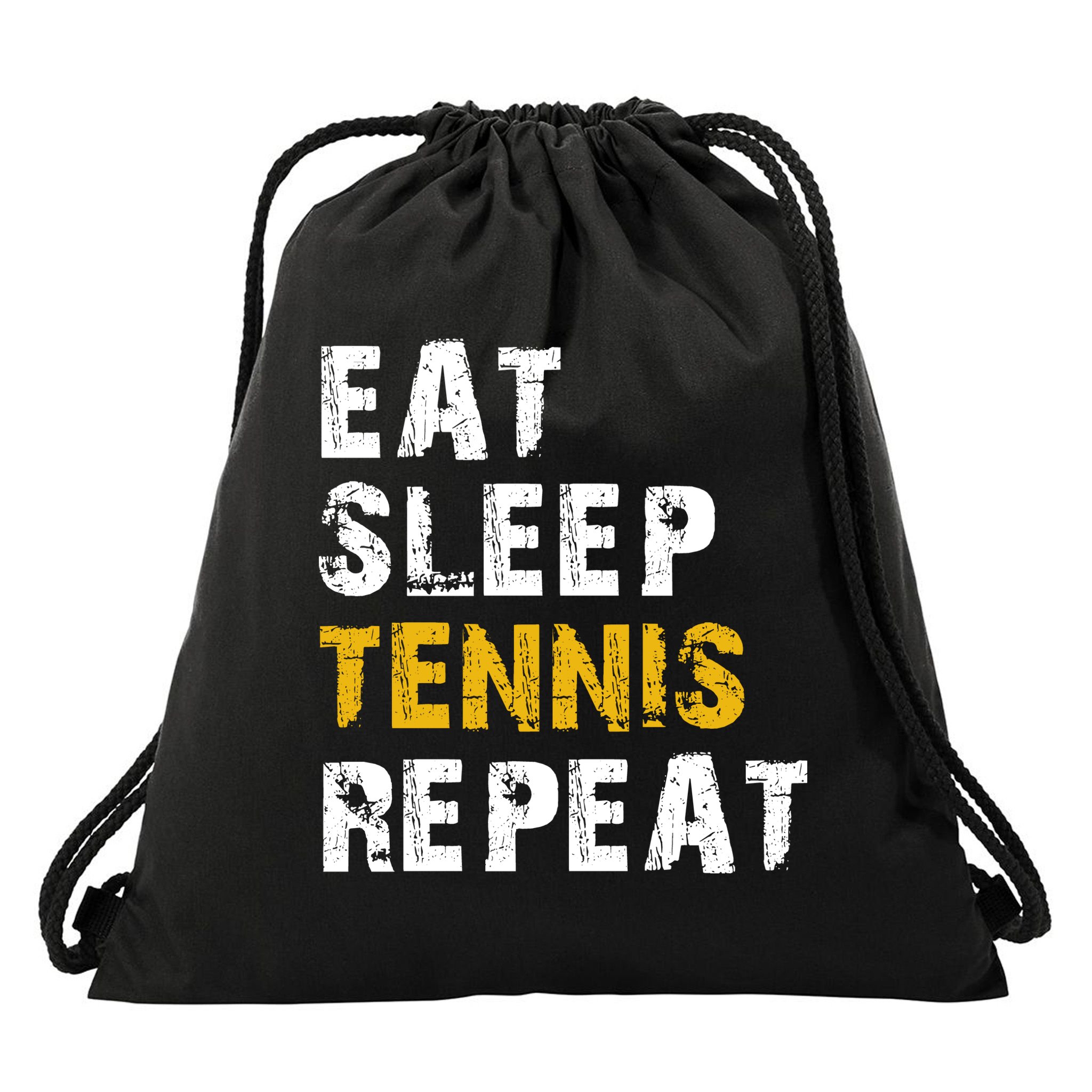 Eat Sleep Tennis Repeat Drawstring Bag