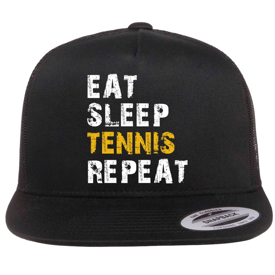 Eat Sleep Tennis Repeat Flat Bill Trucker Hat