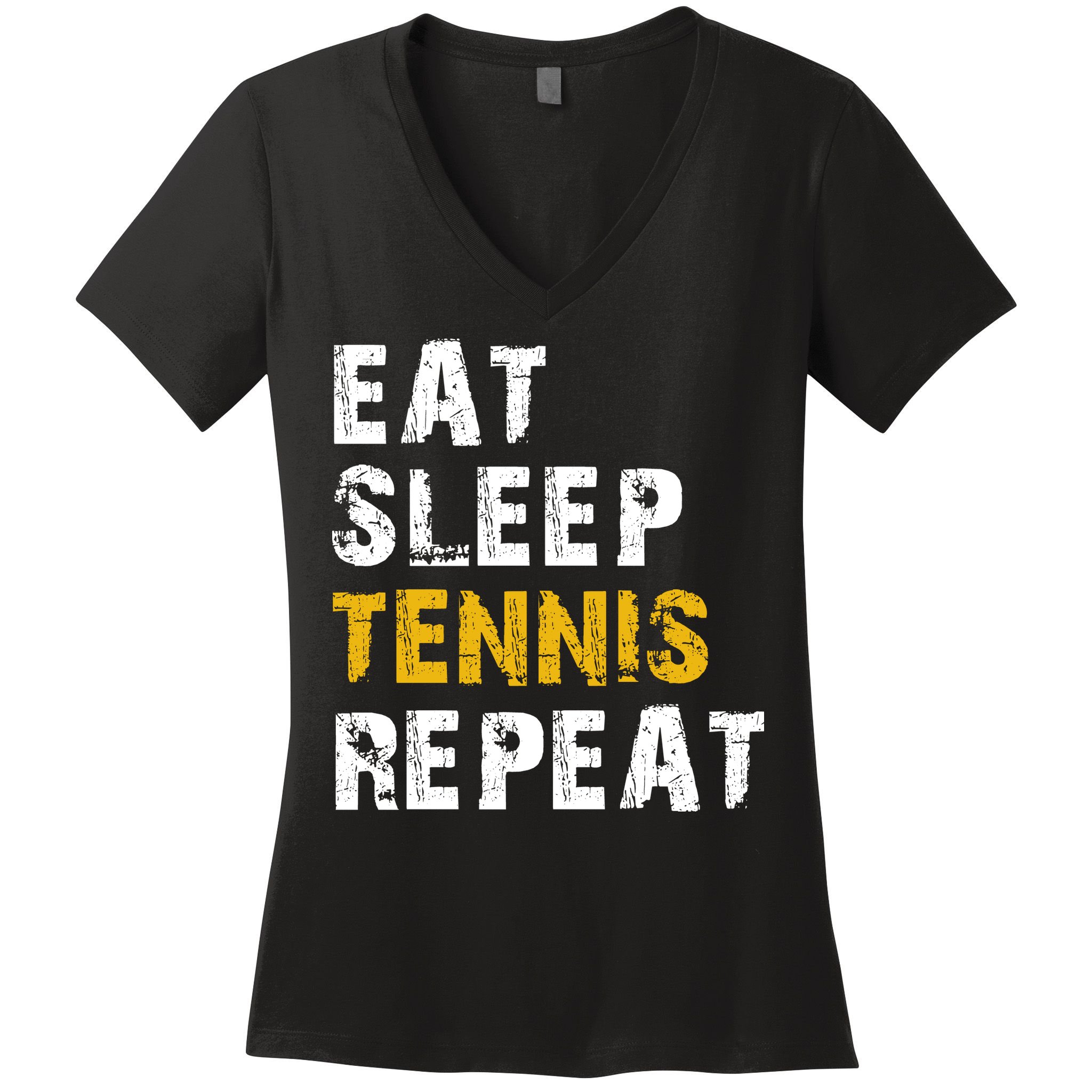 Eat Sleep Tennis Repeat Women's V-Neck T-Shirt