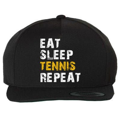 Eat Sleep Tennis Repeat Wool Snapback Cap
