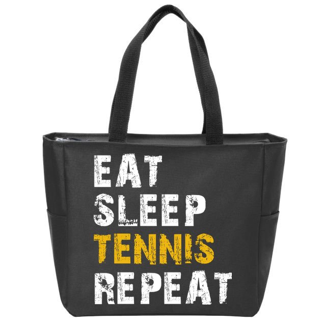 Eat Sleep Tennis Repeat Zip Tote Bag