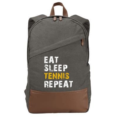 Eat Sleep Tennis Repeat Cotton Canvas Backpack