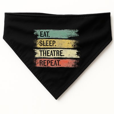 Eat Sleep Theatre Repeat Theater Tech Gifts Actor Actress USA-Made Doggie Bandana