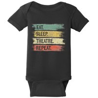 Eat Sleep Theatre Repeat Theater Tech Gifts Actor Actress Baby Bodysuit