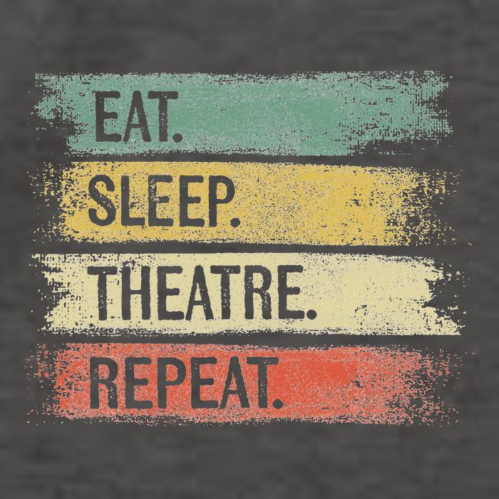 Eat Sleep Theatre Repeat Theater Tech Gifts Actor Actress Vector Backpack