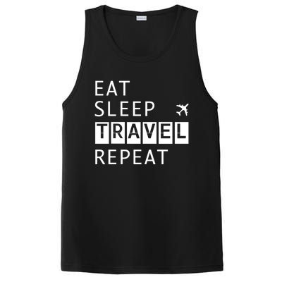 Eat Sleep Travel Repeat Funny Vacay Gift PosiCharge Competitor Tank