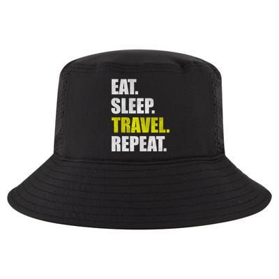 Eat Sleep Travel Repeat Funny Gift Cool Comfort Performance Bucket Hat