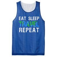 Eat Sleep Travel Repeat Funny Wanderlust Travelling Nomad Meaningful Gift Mesh Reversible Basketball Jersey Tank