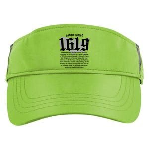 Established 1619 African American History US Map Adult Drive Performance Visor