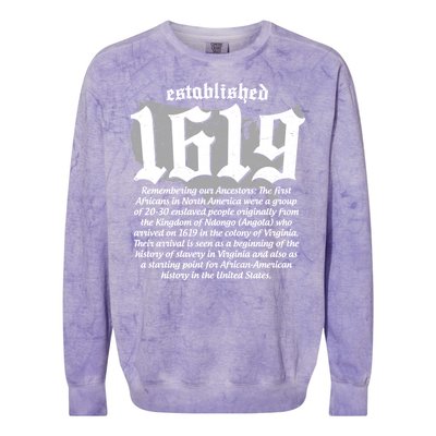 Established 1619 African American History US Map Colorblast Crewneck Sweatshirt