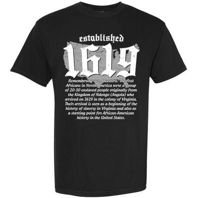 Established 1619 African American History US Map Garment-Dyed Heavyweight T-Shirt