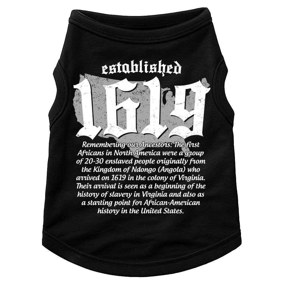 Established 1619 African American History US Map Doggie Tank