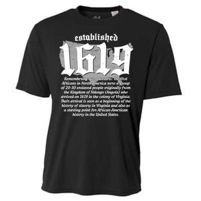 Established 1619 African American History US Map Cooling Performance Crew T-Shirt