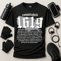 Established 1619 African American History US Map Cooling Performance Crew T-Shirt