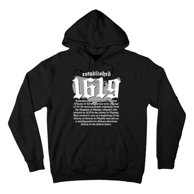 Established 1619 African American History US Map Hoodie