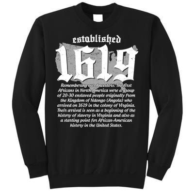 Established 1619 African American History US Map Sweatshirt