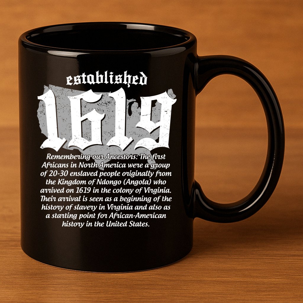 Established 1619 African American History US Map 11oz C Handle Ceramic Mug