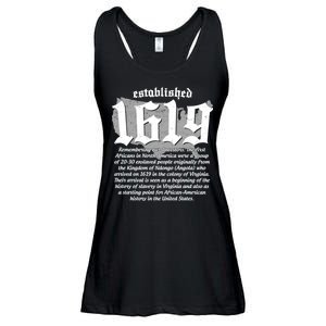 Established 1619 African American History US Map Ladies Essential Flowy Tank