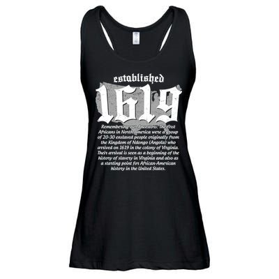 Established 1619 African American History US Map Ladies Essential Flowy Tank