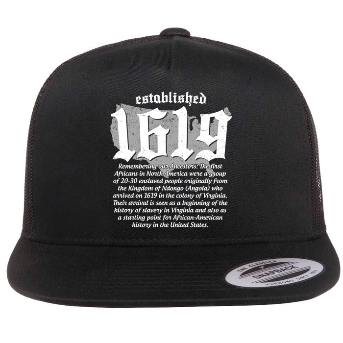 Established 1619 African American History US Map Flatbill Hat