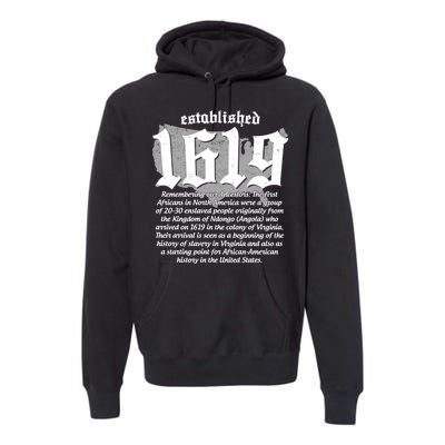 Established 1619 African American History US Map Premium Hoodie