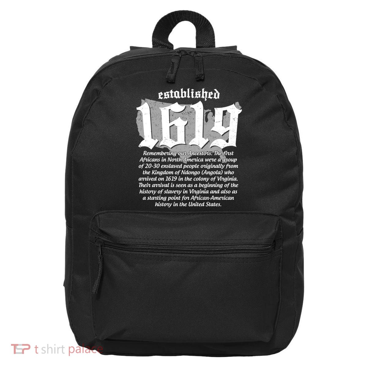 Established 1619 African American History US Map 16 in Basic Backpack