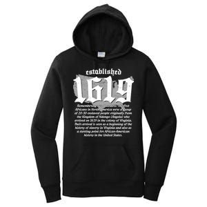 Established 1619 African American History US Map Women's Pullover Hoodie