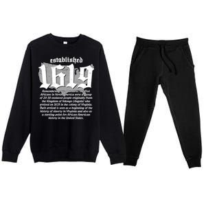 Established 1619 African American History US Map Premium Crewneck Sweatsuit Set