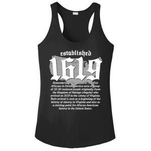 Established 1619 African American History US Map Ladies PosiCharge Competitor Racerback Tank