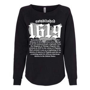 Established 1619 African American History US Map Womens California Wash Sweatshirt