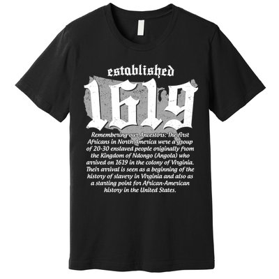 Established 1619 African American History US Map Premium T-Shirt