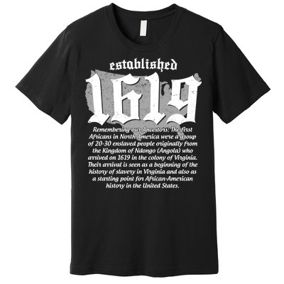 Established 1619 African American History US Map Premium T-Shirt