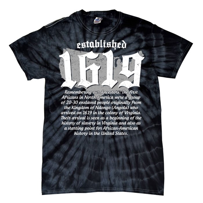 Established 1619 African American History US Map Tie-Dye T-Shirt