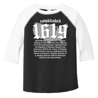 Established 1619 African American History US Map Toddler Fine Jersey T-Shirt