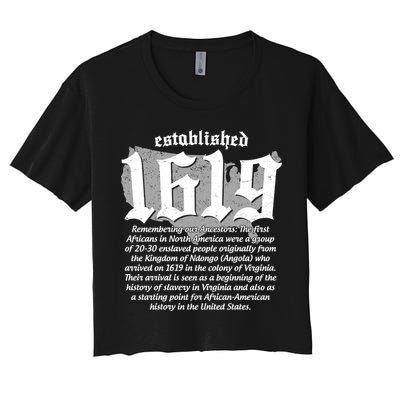 Established 1619 African American History US Map Crop Top