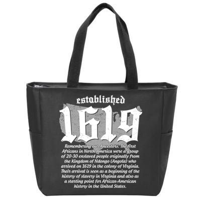 Established 1619 African American History US Map Zip Tote Bag