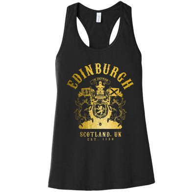 Edinburgh Scotland Uk Vintage Scottish Women's Racerback Tank